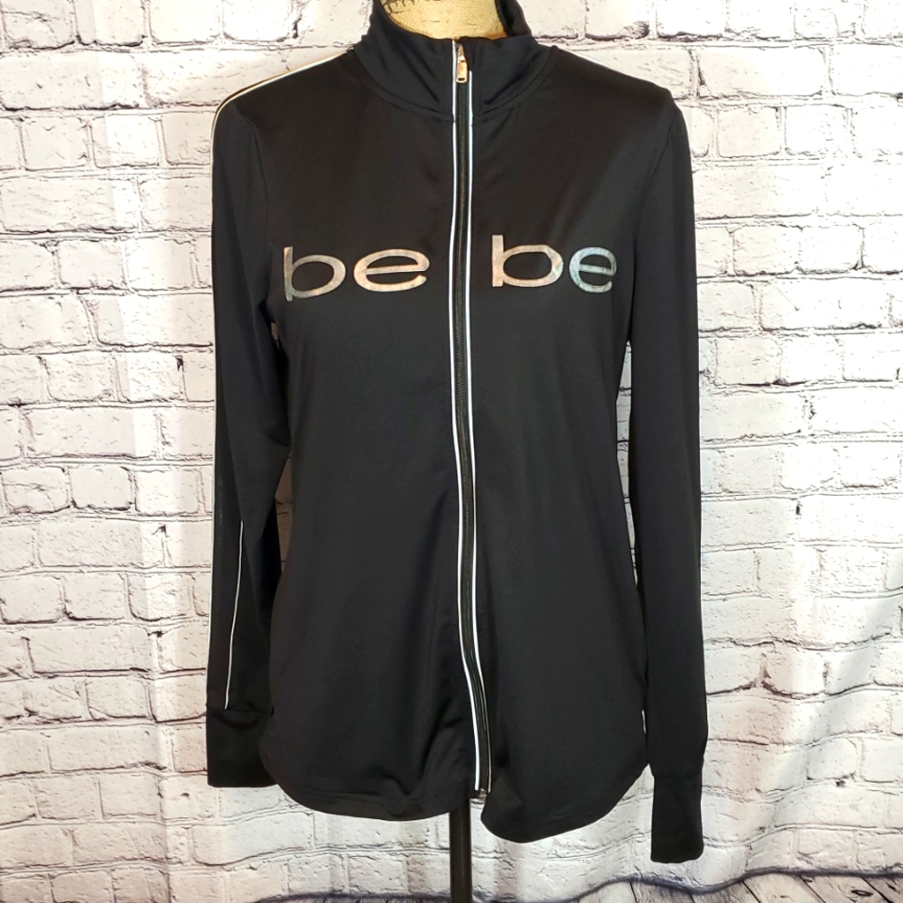Bebe Sport Black Track Jacket Size M EUC